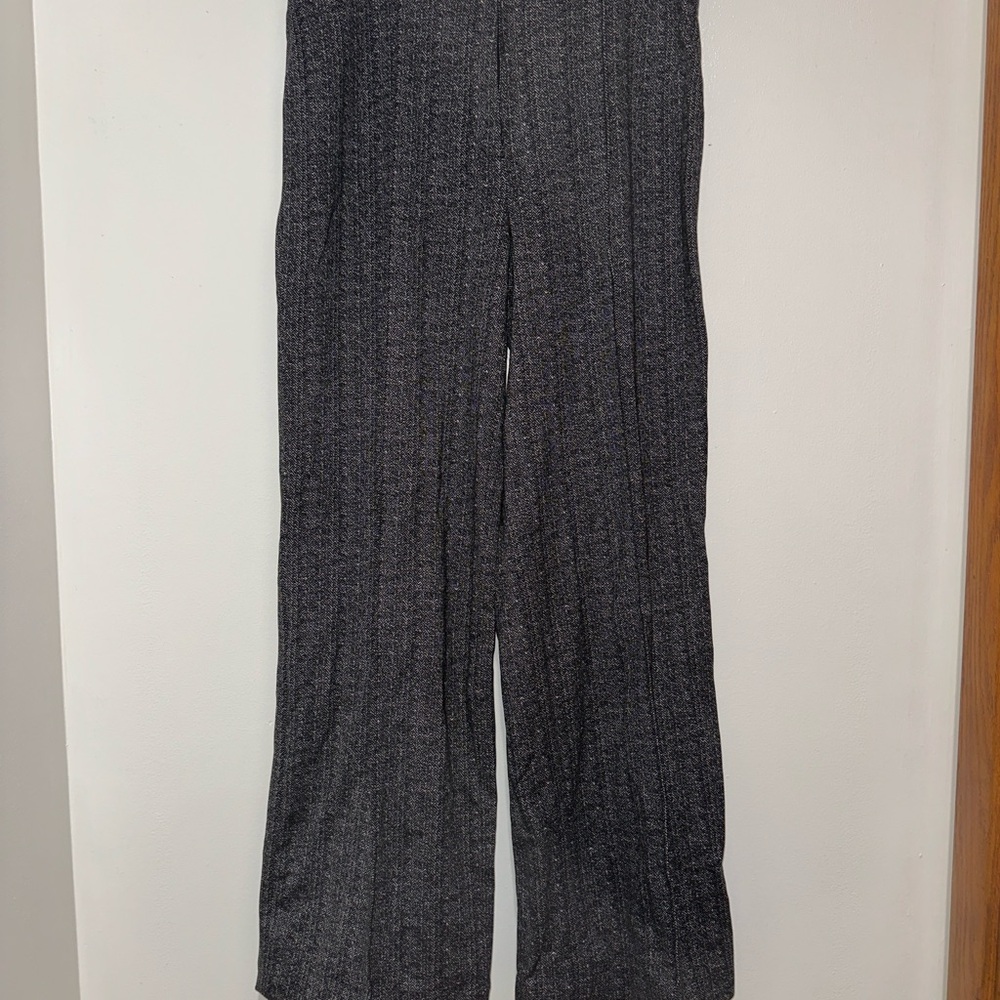 Women’s Gray/Black Herringbone Wideleg Trousers